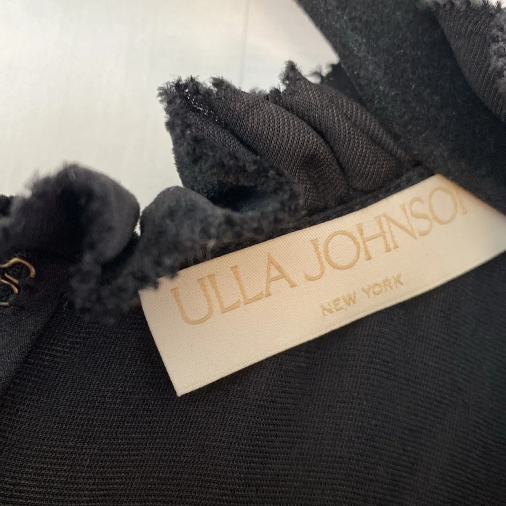 Ulla Johnson Marlene Velvet‎ Blouse Black Size 2 Noir